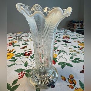Vintage Elegant White Glass Vase